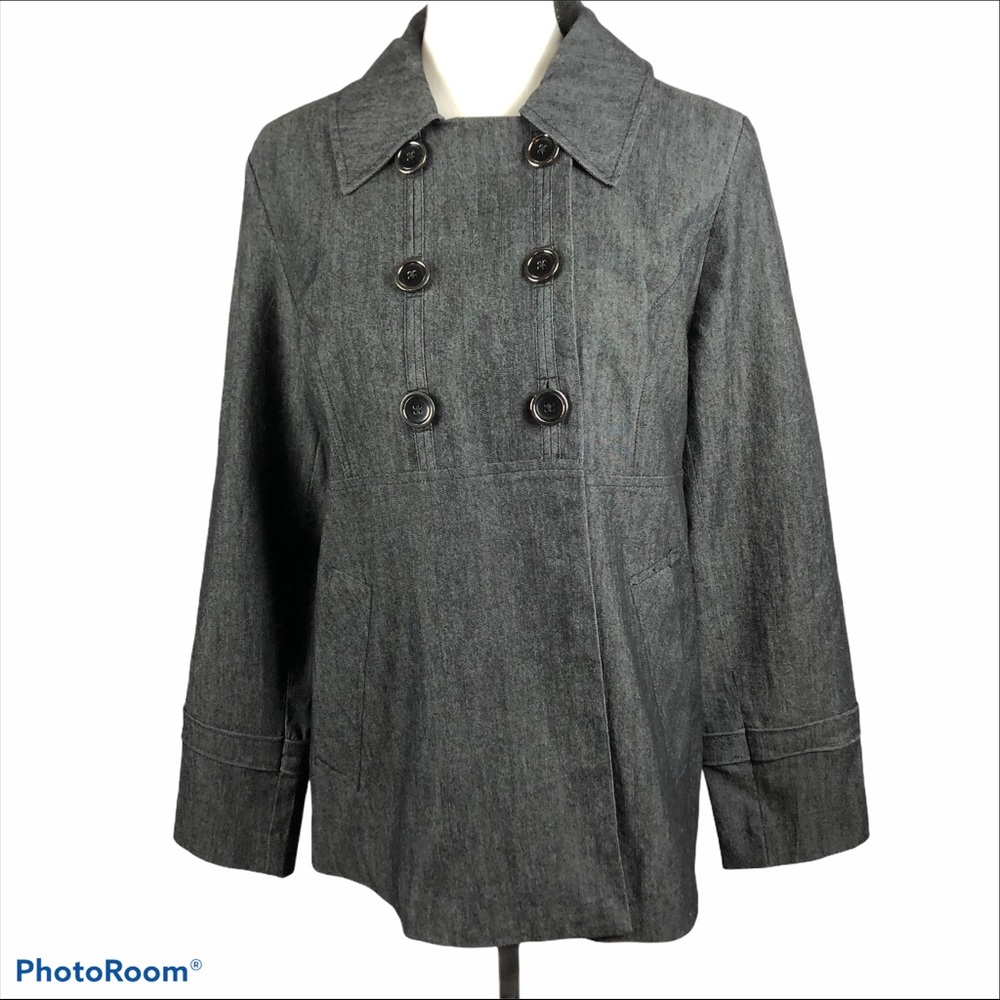 Sandro heathered Charcoal modern pea coat